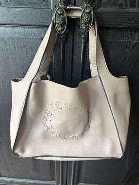 Stella McCartney Light Beige Perforated Logo Tote Authentic